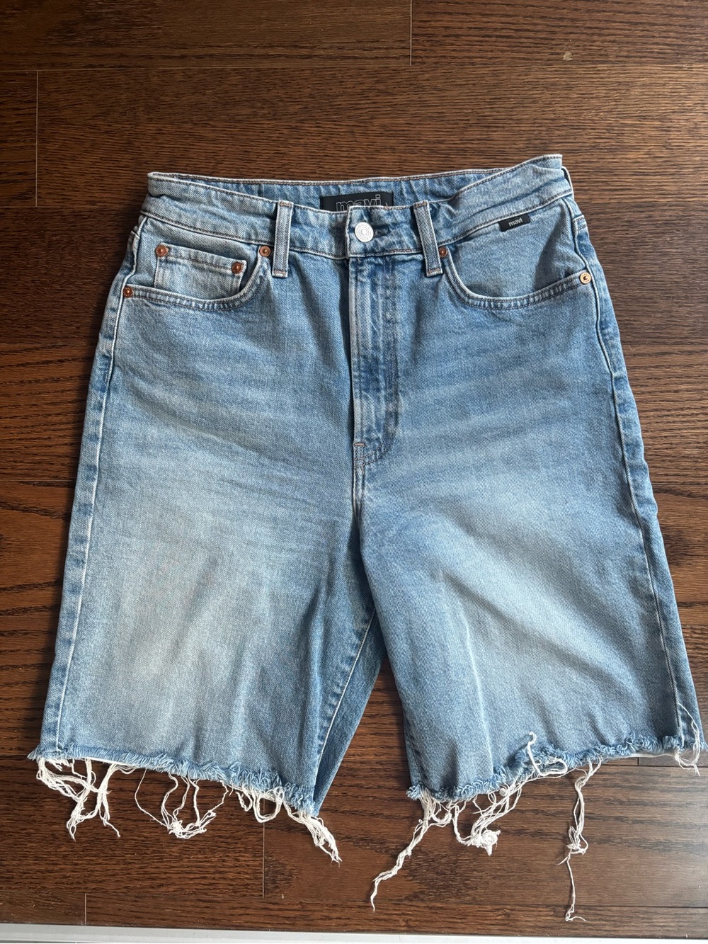 Mavi Light Blue Distressed Denim Shorts